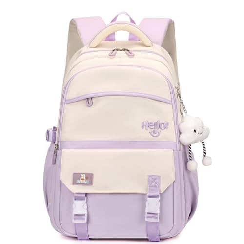 Mochila Casual Moderna, 25L, 44x32x20cm, Nylon à Prova D'água, Compartimento para Notebook 15.6', Alça Dupla (Roxo)