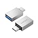 USB C to USB 3.0 Adapter（2 Pack） USB C to A Male to Female Adapter, Compatible with MacBook 2018 2017 2016, Samsung Galaxy Note 8, Galaxy S8 S8+ S9, Google Pixel, Nexus, （Silver）