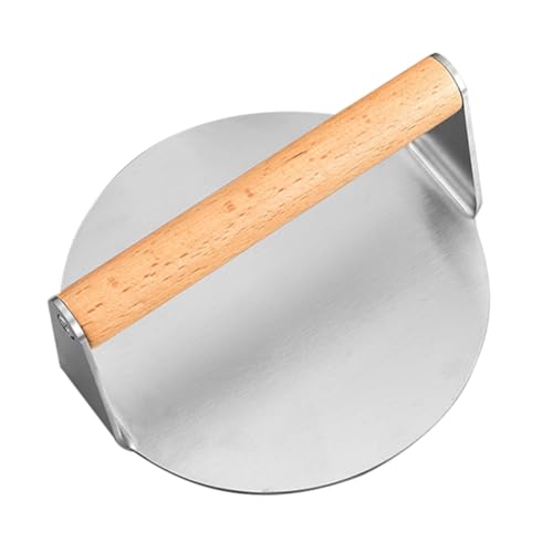 OFFSCH Stainless Steel Burger Press with Handle Steak Weight Tool for Stuffed Burgers Easy to Shape Patties for Grill Bbq and Cooking Enthusiasts