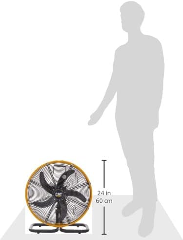 Caterpillar 18 inch Industrial Oscillating Floor Fan, size comparison