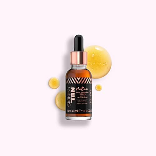 Skinny Tan Notox Moisturising Face Tanning Drops 30ml | Face Serum with Vegan Collagen | Gradual Tanner for Face | Buildable Natural Bronzed Glow | Fake Tan Drops