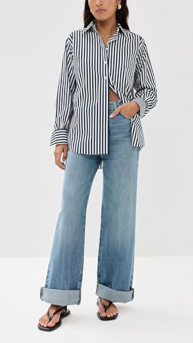 FRAME Women's Le Jane Wide Leg Cuffed Jeans2