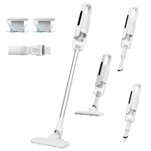 Suirviz Aspiradora sin Cable U5PRO,28000Pa de Potente Succión,Escoba Eléctrica Ligera Inalámbrica Vertical y de Mano,con Filtro HEPA Lavable y Sistema Antienredos,para Mascotas,Pelo,Suelos y Coche