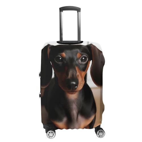 Luggage Cover Travel Suitcase Cover with Side Zipper Cute Wiener Sausage Dog Elastic Washable Suitcase Protector Anti-scratch Decoraitve Luggage Protector for 19-32 Inch Suitcase4