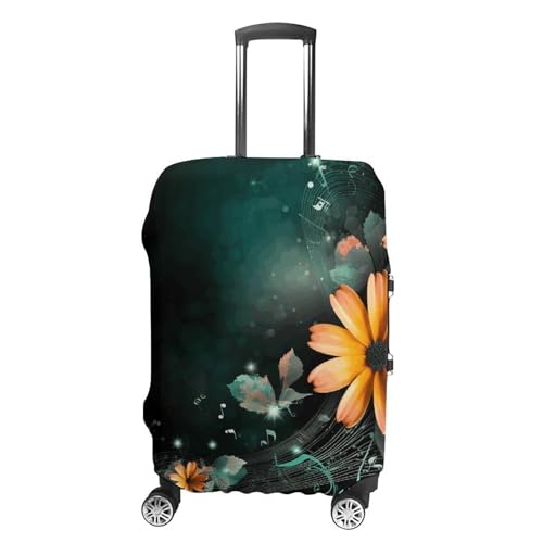 Bright Flowers Luggage Cover, Washable Elastic Suitcase Cover Protector Fit 18-32 Inch Luggage