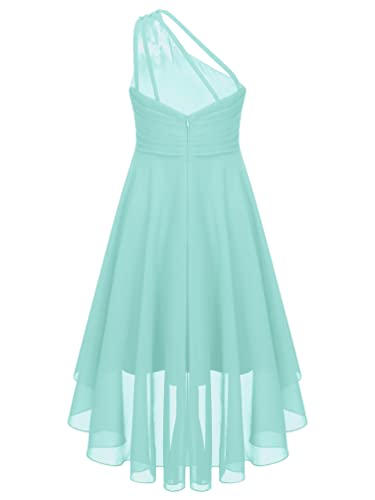 Jhaoyu Kids Girls One Shoulder Sequin Flower Girls Dress Pageant Princess Dress Bridesmaid Wedding Party Prom Gown2