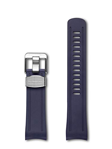 Crafter Blue Watch Band Rubber Strap Compatible with Seiko Shogun
