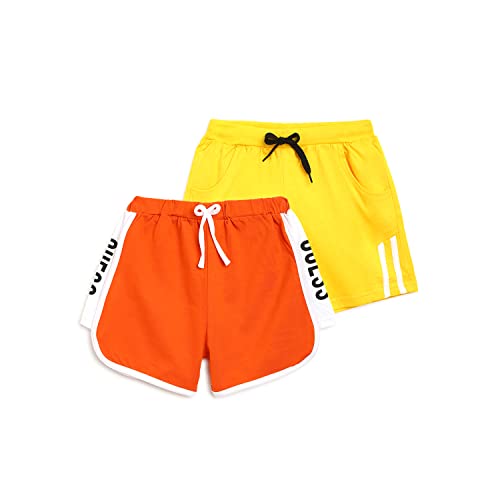 Image of Li'l Tomatoes Girls 100% Cotton Combo Shorts Pack of 2 | Soft & Breathable Summer Shorts | Elastic Waist Casual Wear | 2-14 Years