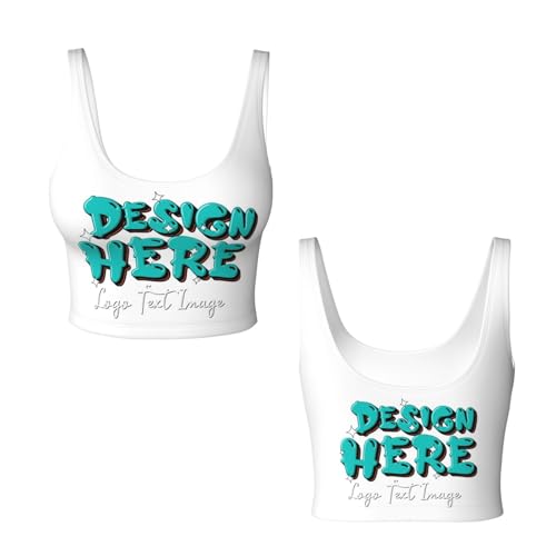 Custom Sports Bras Design Your Own Images Custom Yoga Tank Top Add Your Text Personalized Gifts 2 Sides Print