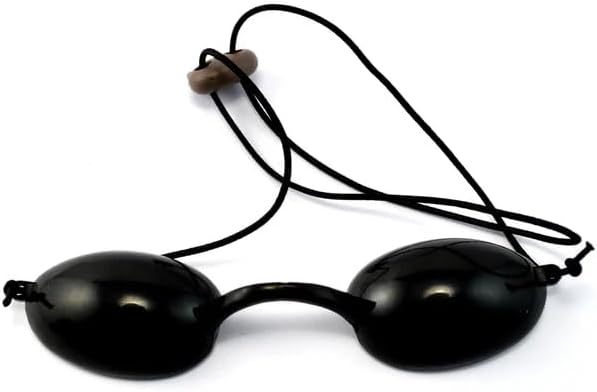 AJICA IPL and ND-Yag Laser Light Protective Eyepatch Googles Silicone Soft Durable Comfortable, LED Light Shielding Eye Lap Black Safety for UV IPL Infrared LED Light Therapy (Pack of 1)