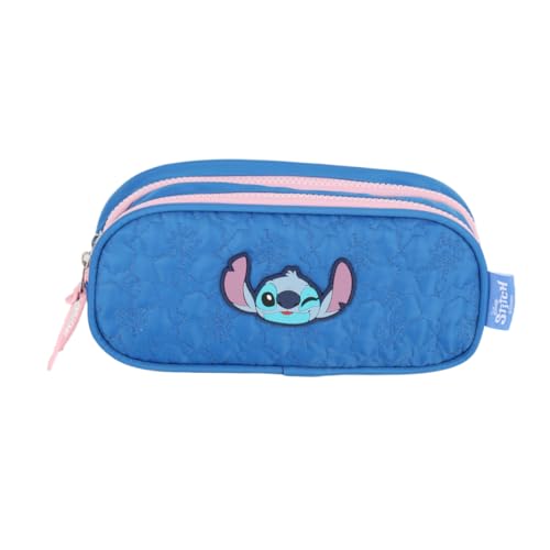Estojo Duplo Stitch Azul ET47749SC0200 Luxcel