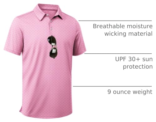 Image of ZITY Men's Golf Shirts Short Sleeve Print Patterns Casual Collared Polo