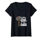 Femme I Collect Dead Relatives | Test d'ADN amusant arbre généalogique T-Shirt avec Col en V