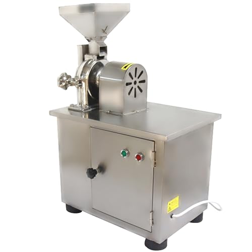 HQHAOTWU Universal Pulverizer Grain Grinder 1100W Commercial Stainless Steel Food Grinder, 7000RPM, with 10 Mesh Screen 0.5-5kg/h Capacity, for Dry Herb Spice Chemical 110V