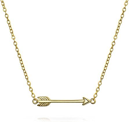 Sideways Cupid Arrow Pendant Necklace 14K Gold Plated Sterling Silver image 5