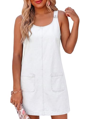 Dokotoo Denim Dress Womens Fashion Casual Sleeveless Crewneck Western Jean