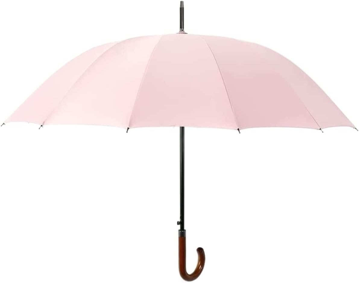 Windproof Travel Umbrella Wooden Long Handle Umbrella Windproof Umbrella Family Umbrella Suitable for Outdoor Windproof Umbrella Stand up to Snow Storm，OneColor 100 * 84cm