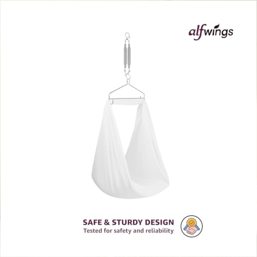 Image of Combo Set Baby Cradle Spring and Hanger | Up to 15 Kg | for Swing Jhula Straight Hanging Spring for, Thottil Hook Jhoola Palna (Silver, Center Hole)