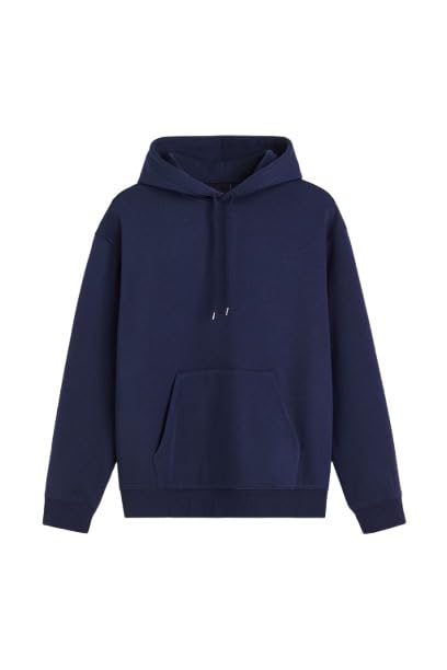 Image of Casual Fleece Hoodie Sweatshirt Solid Hooded Collar Drawstring Long Sleeve Pullover for Men & Women