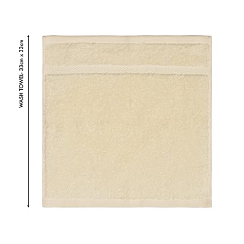 Threadmill 100% Cotton Fingertip Towels Pack Of 12 - Ivory Luxury 600 Gsm 13"X13" Ultra Soft, Quick Dry & Super Absorbent Washcloths, Premium Lint Free Shower Towels For Gym, Salon, Spa & Daily Use #TOP7