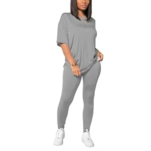 HBQ Women 2 Piece Outfits Summer Sweatsuits Drop Shoulder Tracksuits Biker Short Workout Jogger Sets