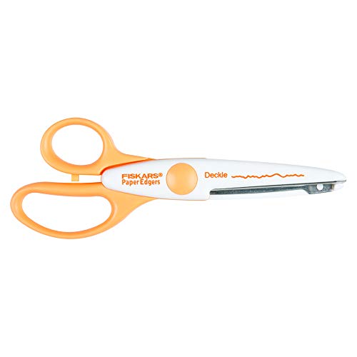 Preisvergleich Produktbild Fiskars Dekorschere, Zum Ausschneiden von Büttenrandmustern, Für Links- / Rechtshänder, Schwarz / Braun, 1003853
