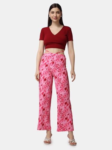Image of POPWINGS Formal Casual Solid Trousers for Women || Work Trousers for Women || Pull On Trousers for Women || High Waist Women Trousers for Summer