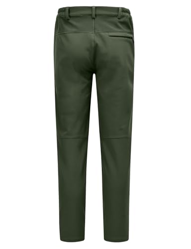 Rdruko Softshellhose Damen Winter Skihose Wasserdicht Thermohose Gefüttert Warm Winterhos Outdoorhose Wanderhose Trekkinghose mit Taschen (Rein Olivgrün, M)