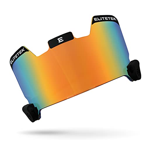 EliteTek Football Facemask Visor - Color Tinted Eye-Shield for Football Helmet - Clear Orange