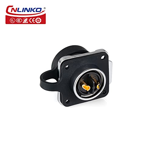 CNLINKO LP-20 Industrial Waterproof Connector IP68 Circular Connector Quick Plugging Aviation Connector Anti-Interference Shell Fast Release Connector M20 2-12 Pin Flange Socket (2 Pin) - Image 2