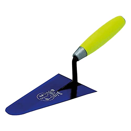 Cazzuola Punta Tonda Modello Puglia. Con Manico In Gomma Antiscivolo Ergonomico 'Sintesi'.