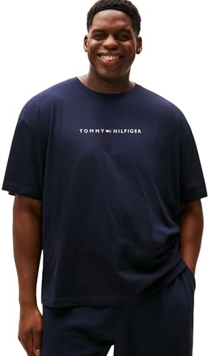 Tommy Hilfiger Men’s Short Sleeve Round Neck T-Shirt, Blue (Desert Sky), 2XL