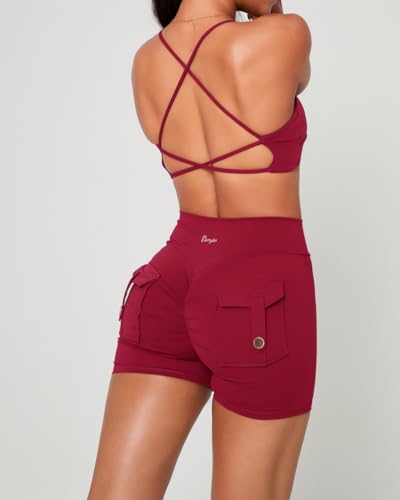 Image of Danysu Backless Sports Bra Soft Workout Tops with Removable Padded Yoga Training Bras Strappy Going Out Top