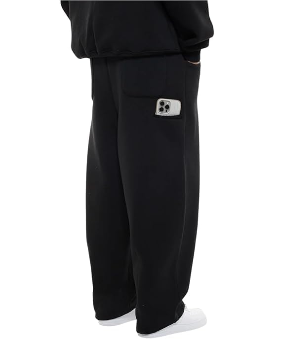 Men's 320 GSM Heavyweight Baggy Track Pants | Oversized Fleece Joggers | Relaxed Fit Sweatpants with Deep Side Pockets | Winter Casual Lounge Wear-picture-33