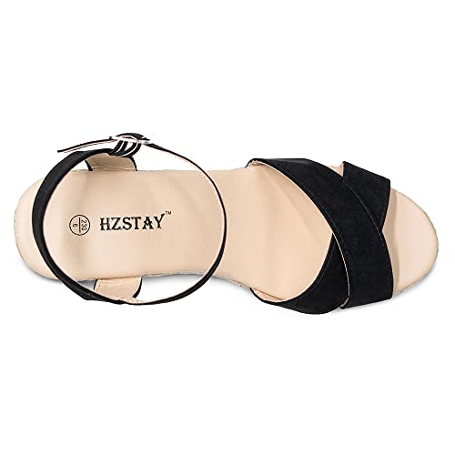 Hzstay Open Toe Jute Rope Wedge Sandals For Women, Platform Summer Shoes Ankle Strap Espadrille Wedge Heel Sandals #TOP4