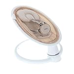 Nuby Baby Swing with Canopy and Remote - 5-Level Infant Swing with Soothing Sounds and Mobile App Control - 0-9 Months - Tan - Image 3