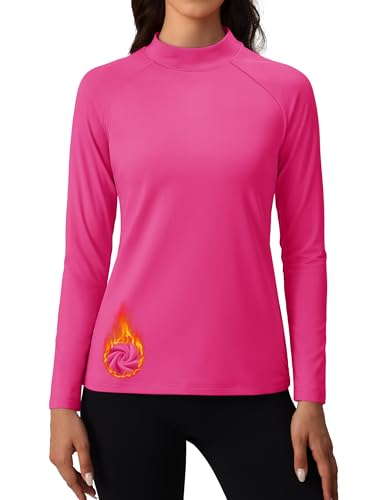 MAGCOMSEN Fleece Pullover Women Thermal Long Sleeve Undershirt Mock Turtleneck Warm Winter Tops Ski...