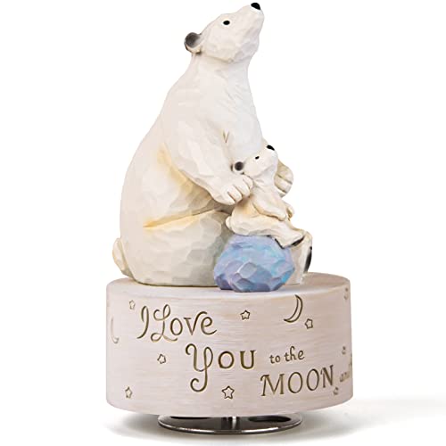 Aidlns Forever Music Box, Polar Bear Figurine, Sculpted Hand-Painted Musical Figure Gifts, For Daughter Son Dad Mom Birthday Anniversary, Play You Are My Sunshine #TOP11