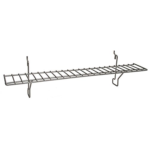 Wire Shelf 23w x 4d Inches in Chrome fits Slatwall - Box of 4