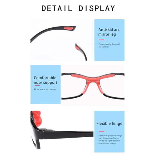 Sports Goggles Glasses Football Soccer Safety Glasses Goggles Adjustable Strap Interchangeable Temples for Men Youth