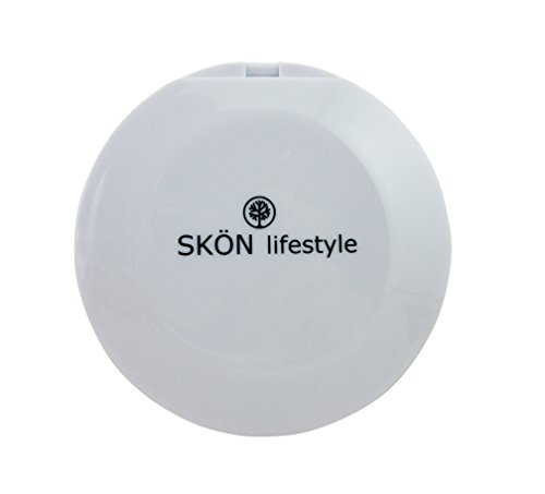 SKÖN lifestyle - Jessy, Perfect 7X/1X Travel Mirror - Large 4 Inch Compact Glass Mirrors - 7X magnification and traditional 1X mirror, Full 180 degree opening, Easy open and close - White