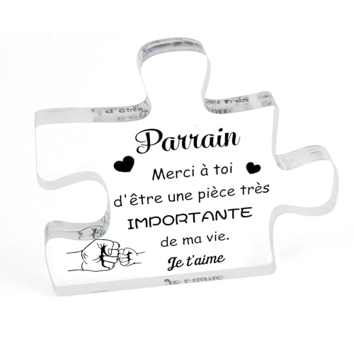 Hisxierng Cadeau Parrain Cadeau Baptême Fete des Peres pour Parrain Acrylique Puzzle Cadeaux...