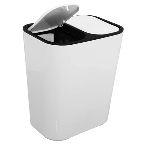 Poubelle de cuisine blanche pour déchets secs et humides double bac