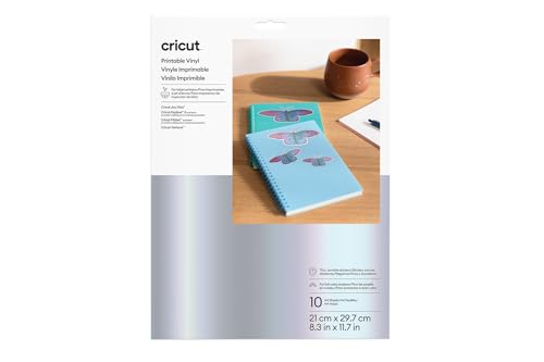 Cricut   Vinilo imprimible A4 10 hojas (plata)