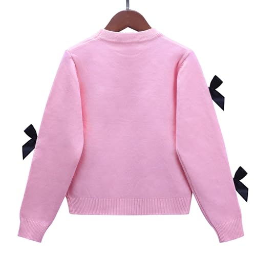Danny D Girl' s Bow Crew Neck Pullover Sweaters Girl Children Long Sleeve Knitted Sweater2