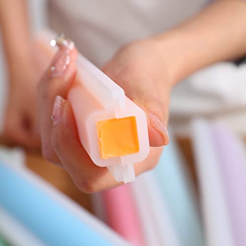 BOOWAN NICOLE Square Silicone Column Embed Molds for Soap Making, Tube Mould for Resin Unique Shapes Soap Making Supplies