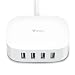 USB Charger Station,Desktop Powerport with 4-port Auto Detect Technology,BULL 25W Multi Port Charger with 6ft Extension Cord,Compatible iPhone 11Pro XS Max XR X 8 Plus, Galaxy S10 Etc tablets and More