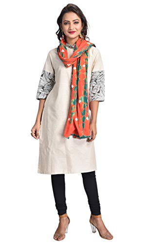 Image of Women's Pure Cotton Multi-Colored Traditional Authentic Tie Dye with Bandhej Bandhani Dupatta Chunni
