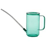 Jodsen Regadera,Botella de riego de acrílico con Pico Largo para Plantas de 1L para jardín,regadera Transparente,Herramientas de rociado para macetas para Exteriores,Interiores,oficinas Green
