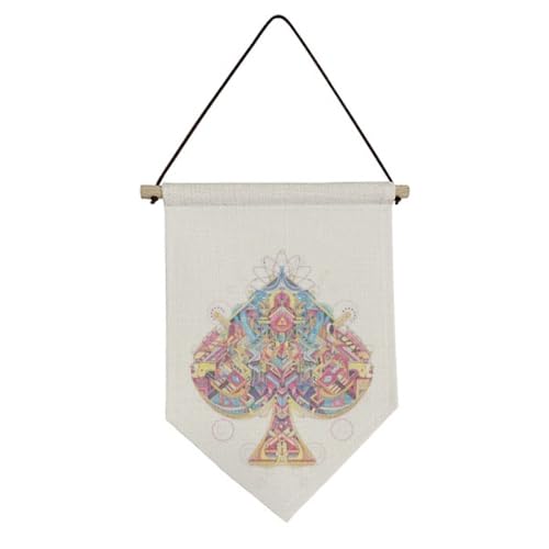Drapeau en toile motif géométrique pour habiller un mur blanc sans faire de gros trous